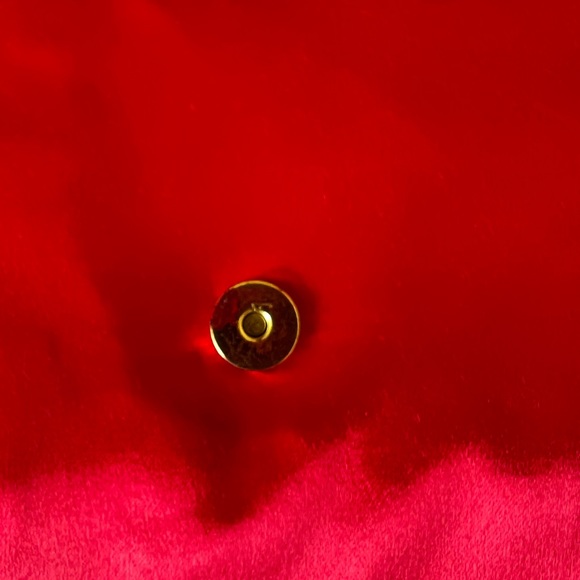 Bright Red Vintage Satin Clutch - Picture 3 of 5